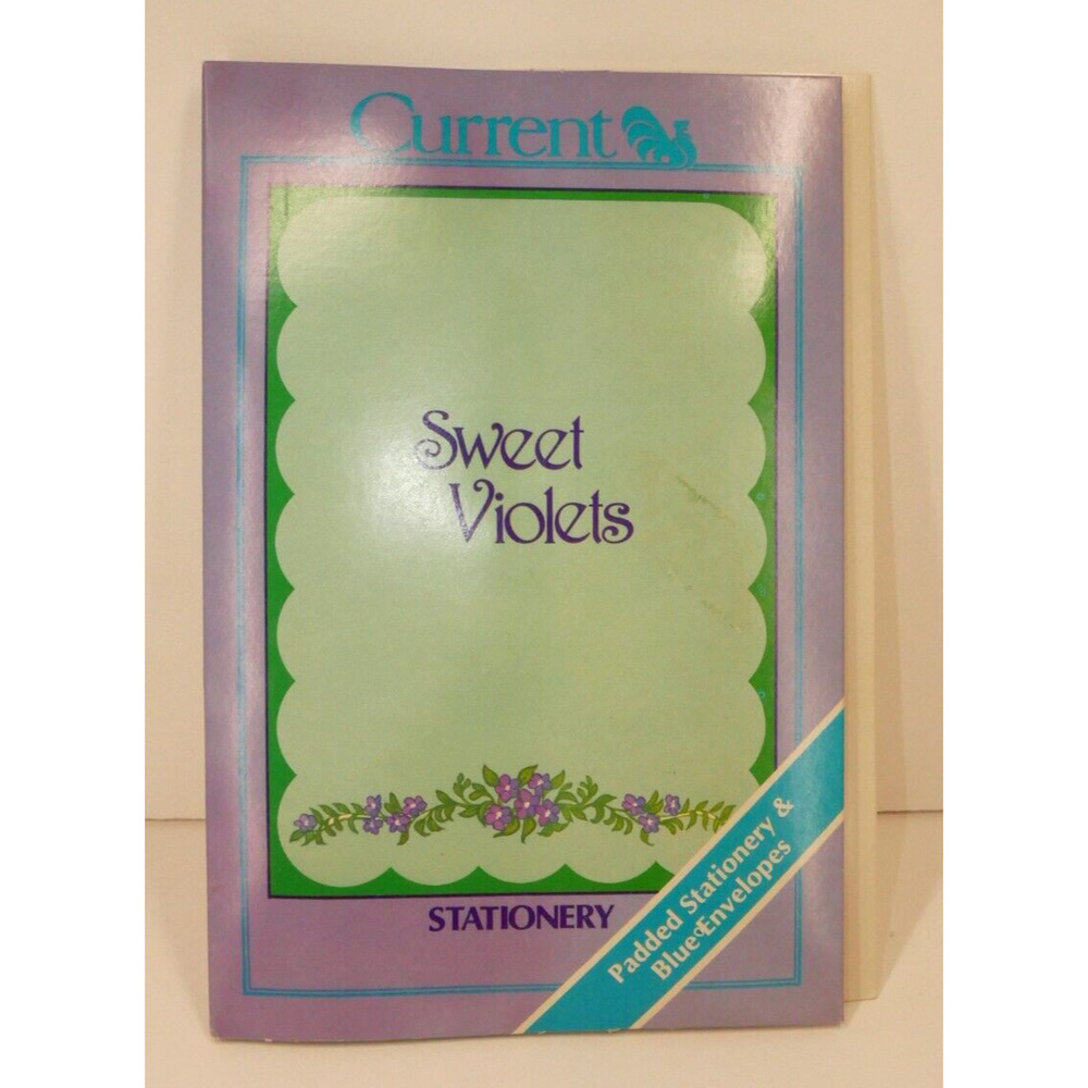 VTG Current Sweet Violets Stationery Pad of Paper with 15 Envelopes